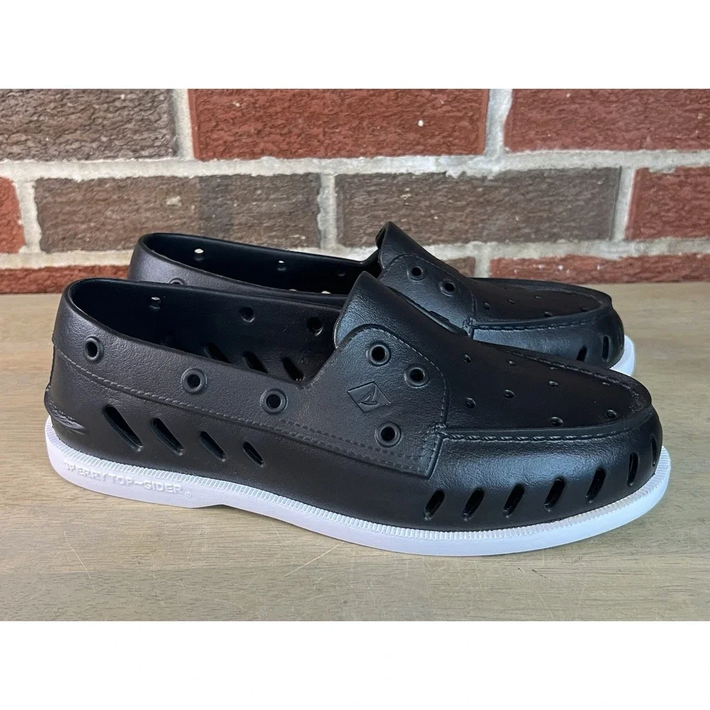 Sperry Top Sider Authentic Original AO Float Boat Unisex‎ Black Shoes M8/W10